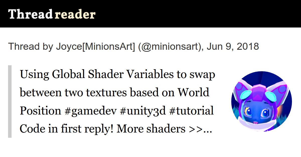 Thread By Minionsart Using Global Shader Variables To Swap