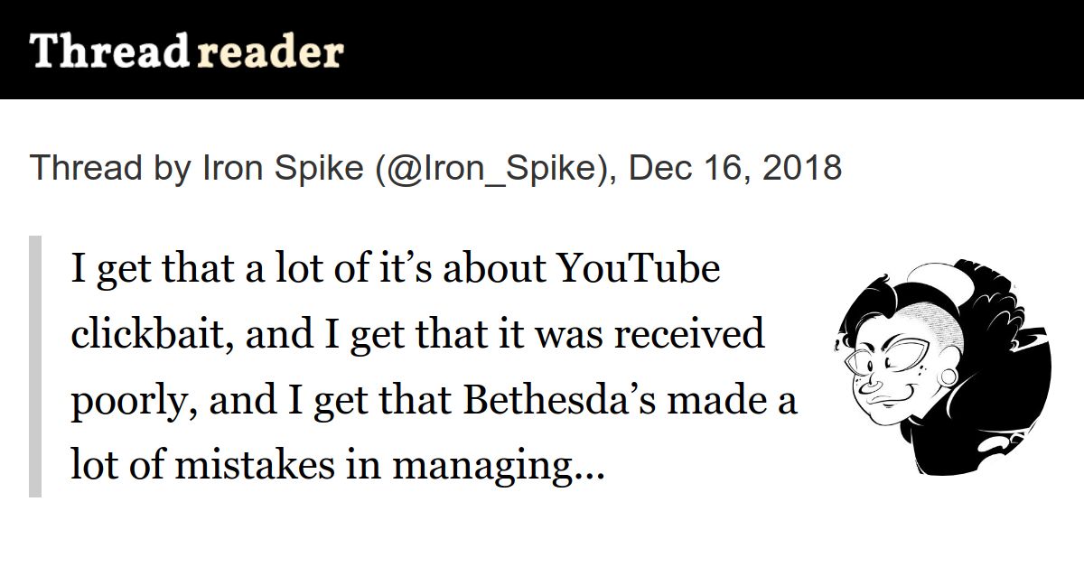 Thread By Iron Spike I Get That A Lot Of It S About Youtube