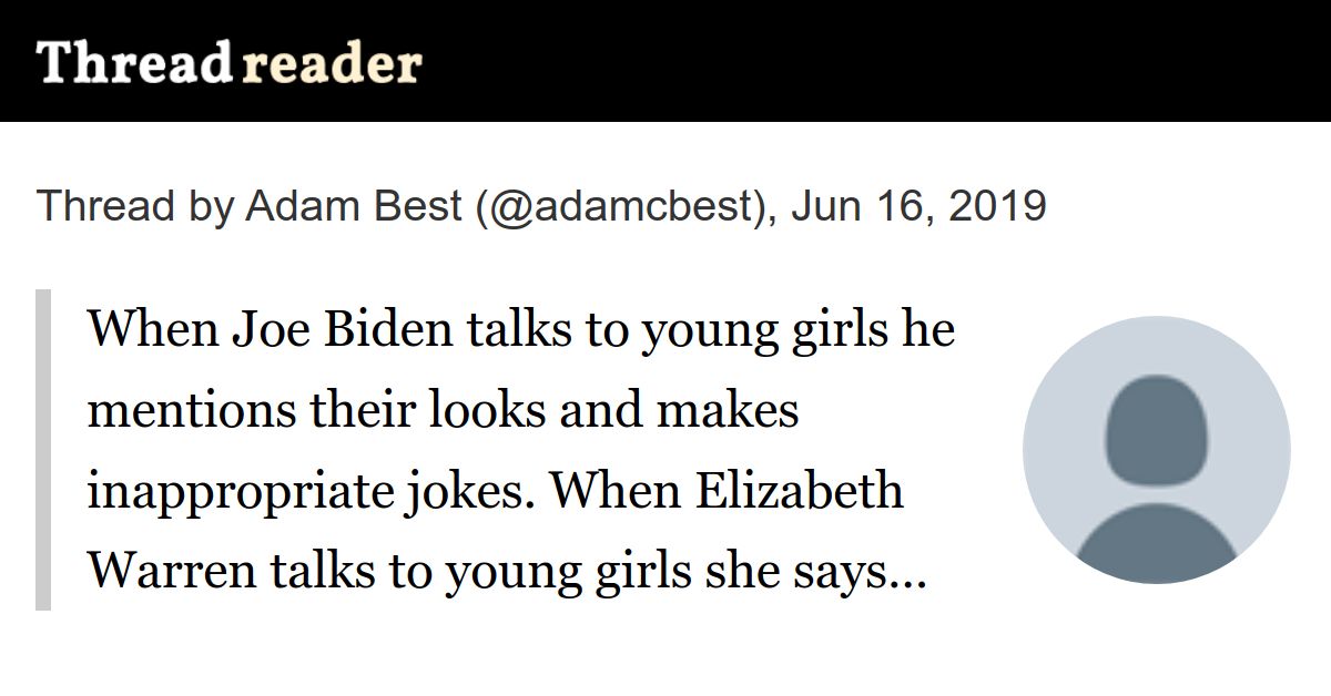 Thread By At Adamcbest When Joe Biden Talks To Young Girls - inappropriate jokes best ever