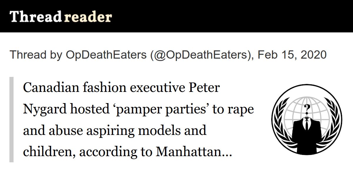 Thread by @OpDeathEaters: Canadian fashion executive Peter ...
