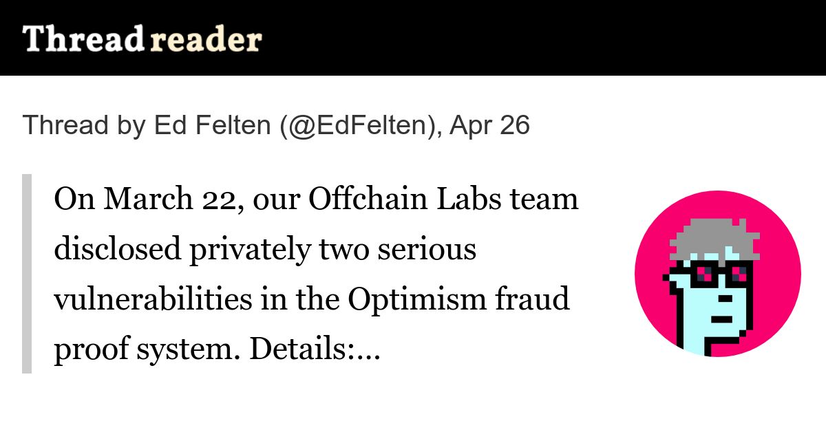 Offchain Labs finds Two Vulnerabilities in Optimism Fraud Proof System (5 minute read)