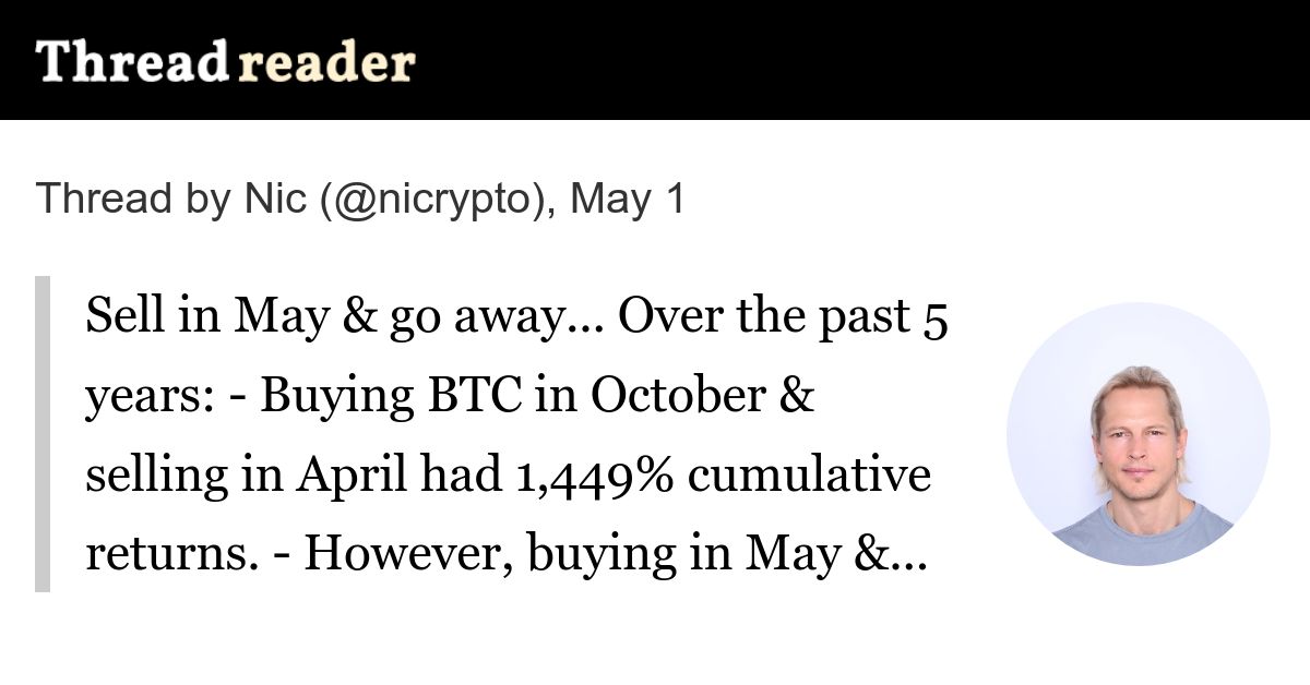 Sell in May & Go Away (4 minute read)