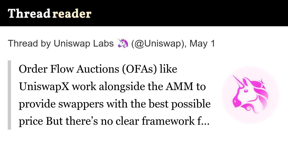 Uniswap: Price Improvement with Order Flow Auctions (5 minute read)